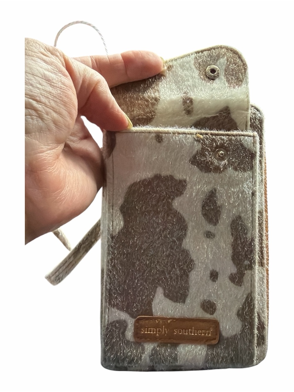 Simply Southern Cowhide Print Phone Crossbody Wallet/Card Holder EUC - Picture 5 of 10